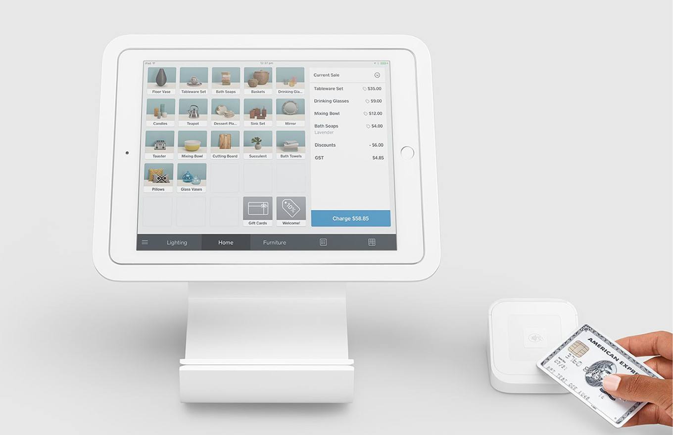 a computer screen with the square pos system